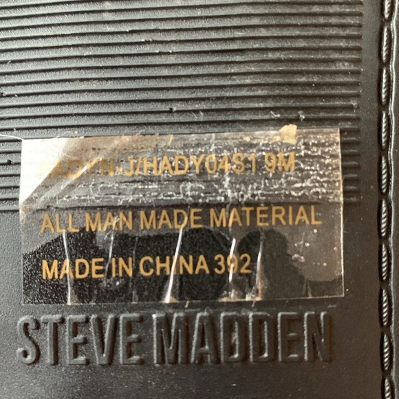 - Steve Madden Hadyn-J Black Leather Slip On Open Rounded Toe Fashion Flat… - Picture 7 of 7